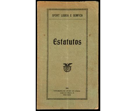 A 16 page football booklet of the constitution of Benfica from 1918,light vertical fold