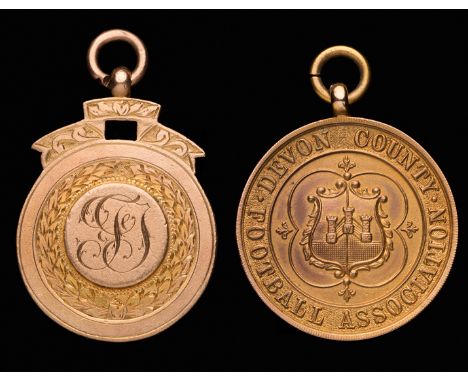 Medals awarded by the Devon and Cornwall County Football Associations,Devon - 9ct. gold Professional Cup winner's medal award