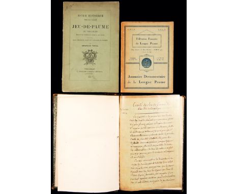 Three French books on Real & Long Tennis,i) Annuaire Documentaire de la Longue Paume 1928-29, 286p., rare example of what app