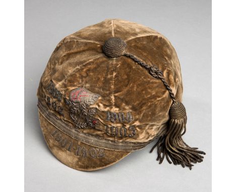 E W Collinson Yorkshire County rugby union representative cap first awarded in 1901-02,originally white, discoloured, with ro