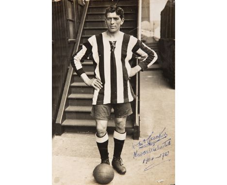 Signed portrait photograph of Newcastle United's Billy McCracken,signed in ink & inscribed "Newcastle United 1904-1923", 8 by