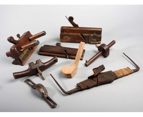 Tom Morris Snr. golf club making tools,a small group of workshop tools, some stamped T.MORRIS, including a shaft plane, the l