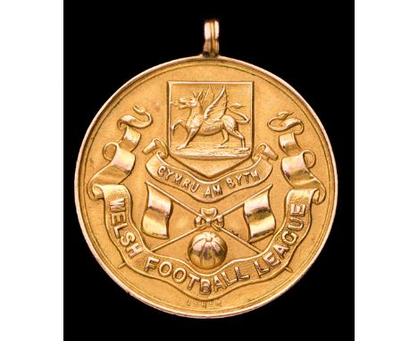 A 9ct. gold Welsh Football League Division One winner's medal season 1929-30,the reverse inscribed to the player R. PRESTONIn