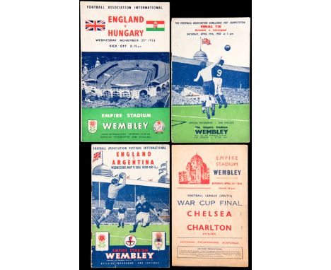 A collection of Wembley football programmes,two wartime Cup finals Chelsea v Charlton 15.4.44 and Chelsea v Millwall 7.4.45, 