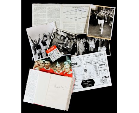 Noel Cantwell memorabilia including signed items,autographed items including a West Ham United v Bury programme 7.11.53 signe
