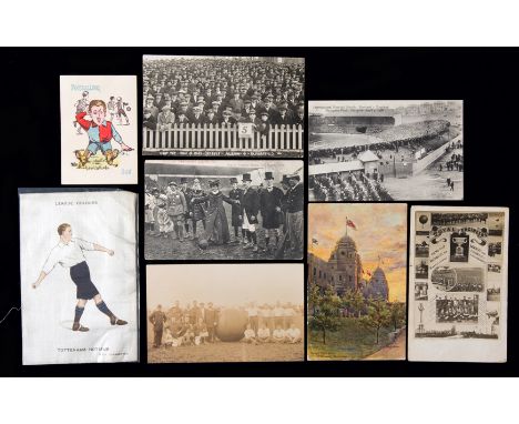 Football postcards,crowd scenes, views of stadiums including Wembley & Hampden Park, trophies, and the amusing or unusual; th