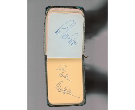 A zip-up autograph book from the 1970s with 26 golfers' signatures,Including Peter Thompson, Bob Charles, Lee Trevino, Peter 