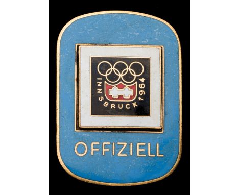 Innsbruck 1964 Winter Olympic Games Official's badge,Gilt-metal & light blue enamel, inscribed OFFIZIELL