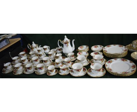 Large Quantity of Royal Albert Old Country Rose Tea, Coffee and Dinnerwares to Include Teapot, Coffee Pot, Six Trios, Sixteen