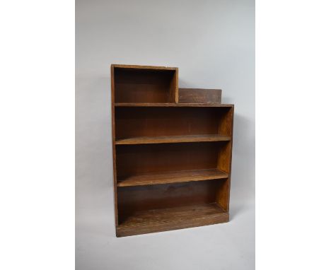 An Edwardian Stepped Oak Four Shelf Open Bookcase, 77cm Wide 