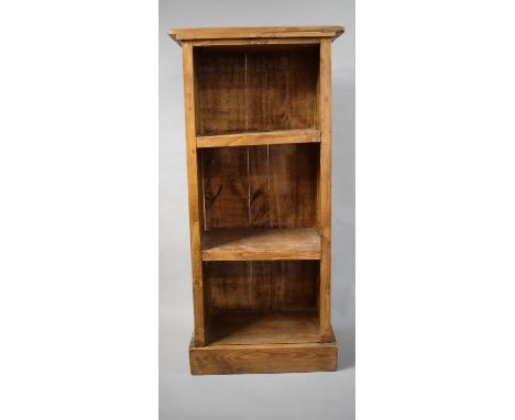 A Modern Stained Pine Three Shelf Open Bookcase, 47cm Wide 