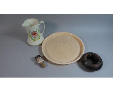 A Bass &amp; Co. Pale Ale Advertising Jug, Parkers Burslem Bitter Advertising Tray, Bakelite Hart Lemon Rum Ashtray and Ceram