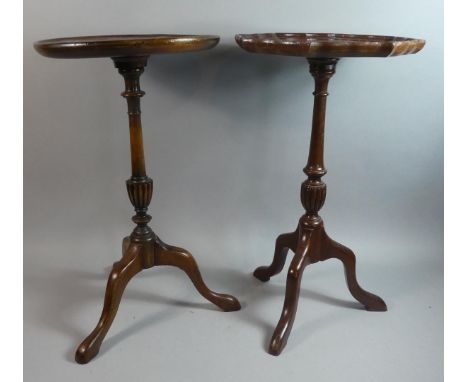 Two Mahogany Tripod Wine Tables Each 52cm High 