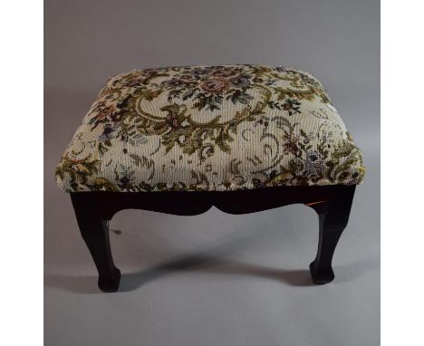 A Tapestry Topped Rectangular Stool, 40cm Wide 