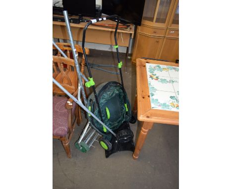 MIXED LOT - LAWN AERATOR AND OTHER WHEELED TOOLS