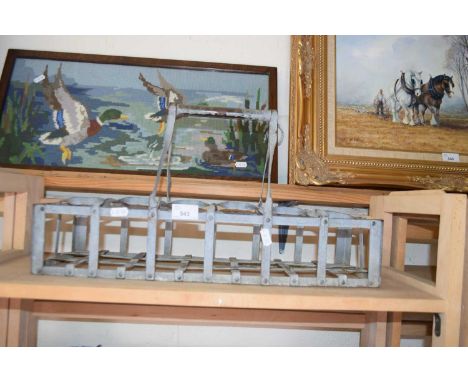 VINTAGE GALVANISED 12-BOTTLE CARRIER