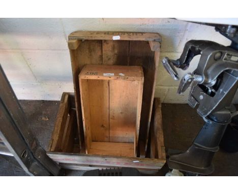 THREE VINTAGE WOODEN PACKING CRATES