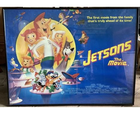 Framed Animations film poster, JETSONS, The Movie. Universal Pictures 1990. 76 h x 100cms w. Condition ReportSmall tear to ri