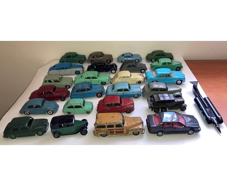 A large collection of Dinky playworn vehicles and others (4) to include Oldsmobile, Rover 75 156, Corgi Morris Cowley, Austin