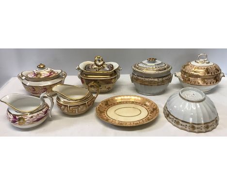 Four sucriers, 2 jugs, teapot stand and a bowl including Miles Mason, pattern No.s 422, 826.Condition ReportSucrier with rest