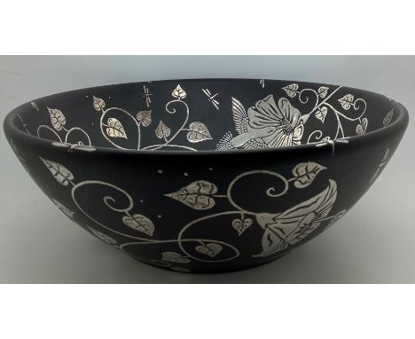 A good quality ceramic bowl, marked to base Emilia Castillo, Plata Pura Mexico '93 bowl. 24cms d. 