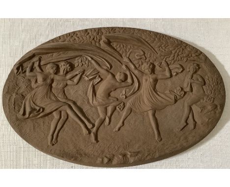 An unusual ceramic plaque impressed Wedgwood and Bentley, 27 x 17cms.Condition ReportGood condition apart from tiny chips to 