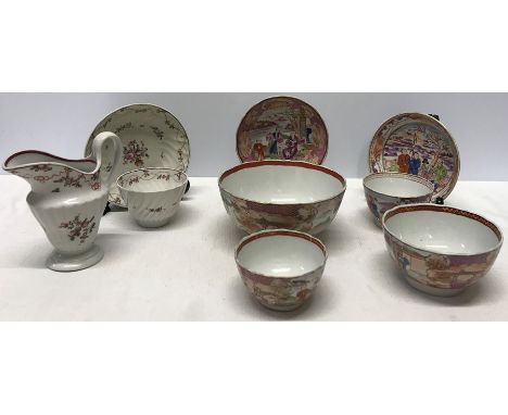 A selection of English porcelain teaware to include Factory Y, Miles Mason, Newhall etc.  Condition ReportTwo bowls, 2 saucer