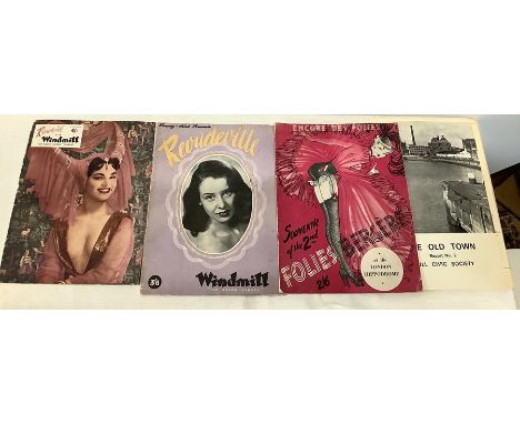 Vintage programmes from the Windmill, Folies Bergère at the London Hippodrome and The Old Town Hull. (4) 