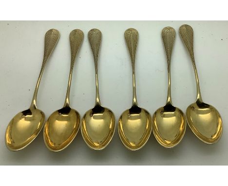 Six French silver gilt spoons, Philippe Berthier. 126.9gms.