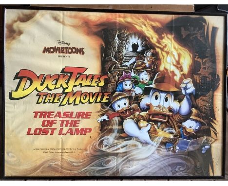 Framed film poster, DUCK TALES THE MOVIE, Treasure of the Lost Lamp. Disney animation. 75 h x 100cms w. Condition ReportThree