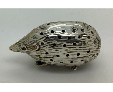 Edwardian silver novelty pin cushion modelled as a hedgehog makers mark rubbed, possibly Sampson Mordan &amp; Co, London 1902
