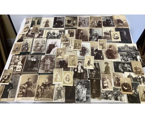 A quantity of late 19thC/early 20thC photographic portrait cards. 