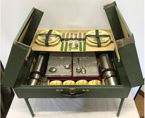 The Garrison Wye Valley cased travel picnic hamper with fold away legs. 