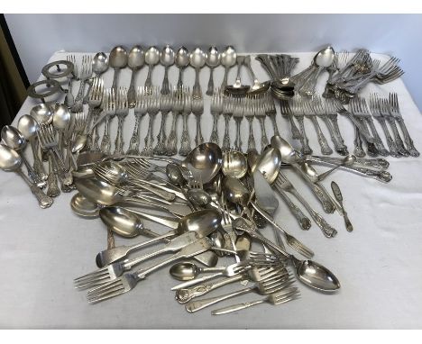 A huge quantity of mainly 19thC silver plated cutlery. 