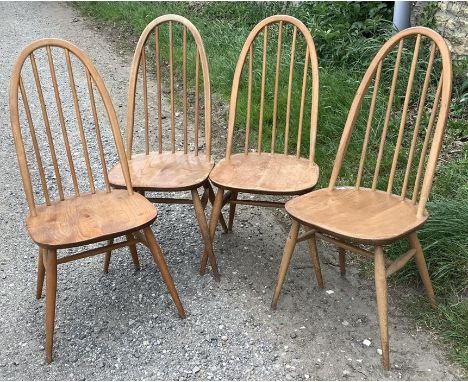 Four Mid Century  Ercol  Windsor dining chairs. 