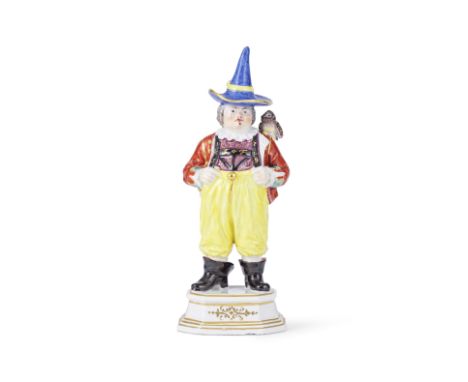 Rare statuette représentant le fou du roi (Hofnarr) Josef Fröhlich en porcelaine de Meissen, circa 1739A rare Meissen figure 