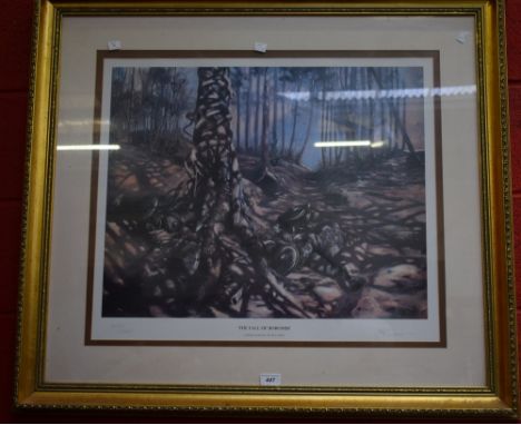 The Lord of the Rings interest - a limited edition print by Paul Raymond Gregory, The Fall of Boromir, 302/500, 66cm x 58cm, 