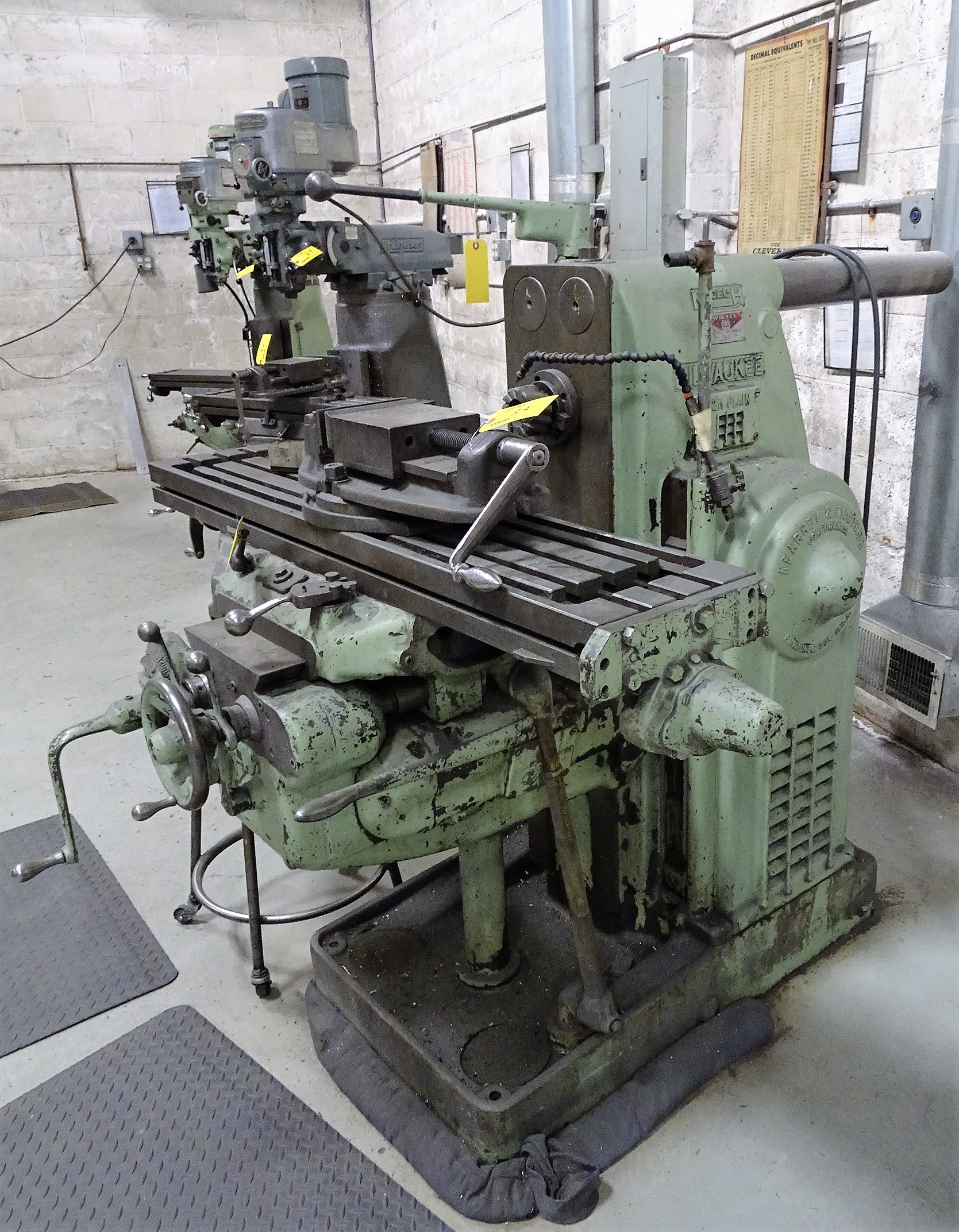 MILWAUKEE MDL. 2H PLAIN HORIZONTAL MILLING MACHINE, WITH 10" X 50