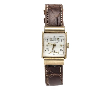 Ulysse Nardin Chronometer, Ref. 616414 um 1950, Double Gehäuse, Stahldruckboden, versilbertes Zifferblatt mit schwarzen röm. 