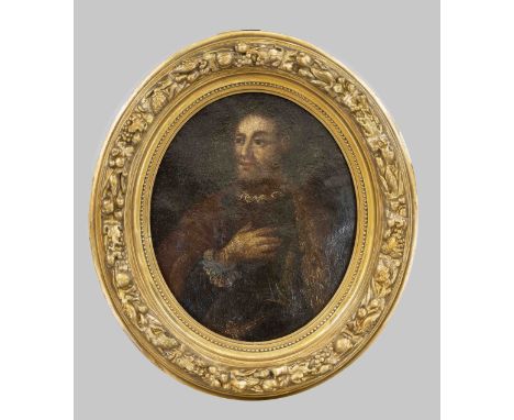 Bildnismaler um 1700, Portrait eines Adeligen im Oval, Öl auf Lwd., unsign., zwei Flicken, Lwd. rückwärtig direkt mit Rahmen 
