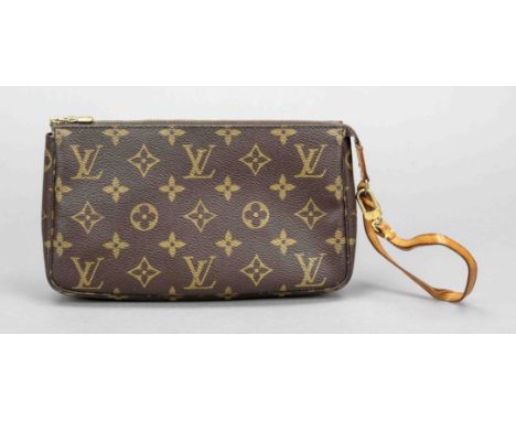 Louis Vuitton, Vintage Monogram Canvas Pochette Accessoires, gummiertes Baumwollgewebe im klassischen Logoprint-Design mit De