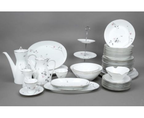 Großes Speise- und Kaffeeservice für mind. 11 Personen, ca. 83-tlg., Rosenthal, 1960er Jahre, ''Form 2000'', Entwurf Raymond 