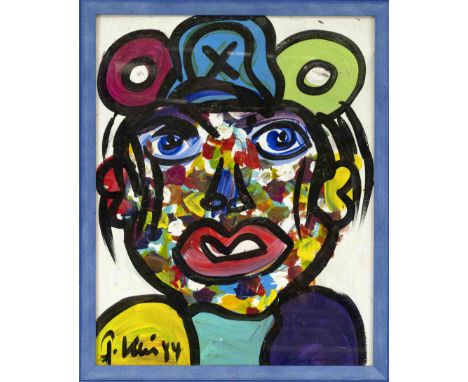 Peter Robert Keil (*1942), dt. Maler der sogenannten 'Neuen Wilden', ''Omage an Pablo Picasso'' (sic!), Acryl auf Hartfaser, 