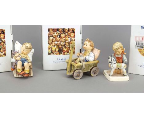 Konvolut aus 3 Hummelfiguren, Goebel, darunter: ''Der Pferdefreund'', 1981, sign., polychrom bemalt, Modellnr. 423, H. 11,5 c