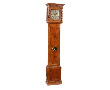  An inlaid walnut eight-day longcase clock The movement and dial by Isaac Papavoine, London, circa 1695, the case later  The 