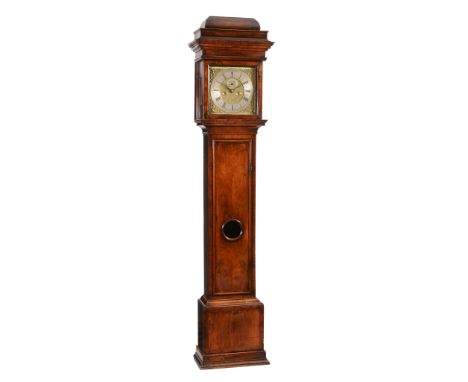  A Queen Anne walnut eight-day longcase clock Lewis Beavan, Bristol, circa 1705  The four finned pillar inside countwheel bel