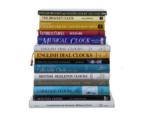 Eighteenth, nineteenth and twentieth century domestic clocks - thirteen titles:  Hawkins, J.B.  THOMAS COLE  &  VICTORIAN CL