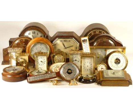 A collection of mechanical and quartz clocks, to include ceramic, mantel, desk, anniversary, cuckoo clocks and more, also inc