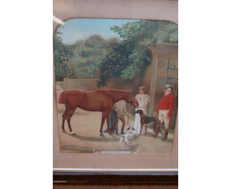 Early 20th Century lithograph "Nellie's Birthday Gift" framed and mounted 68x61cm including frame.