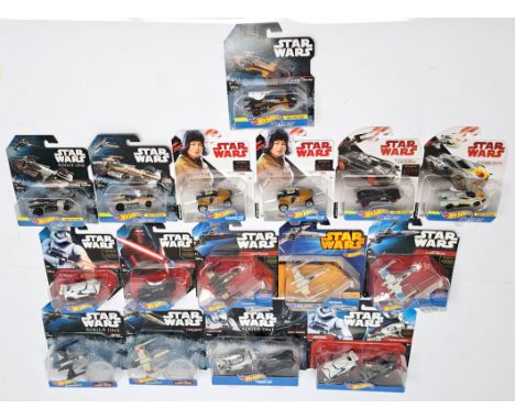 Mattel Hot Wheels Star Wars related vehicles, to include character cars &amp; space craft. Mint, within Good Plus to Excellen